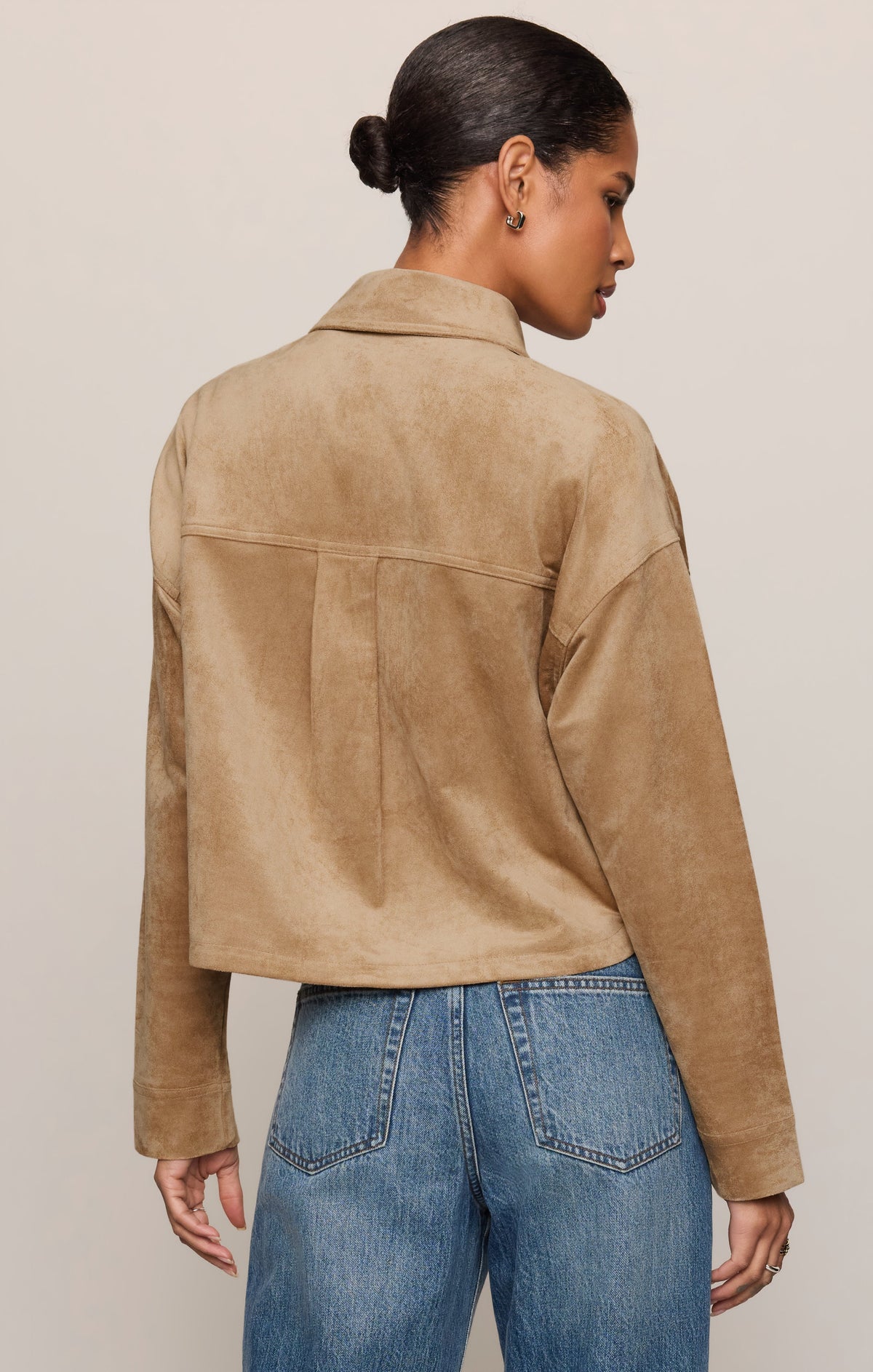 All Day Cropped Suede Jacket