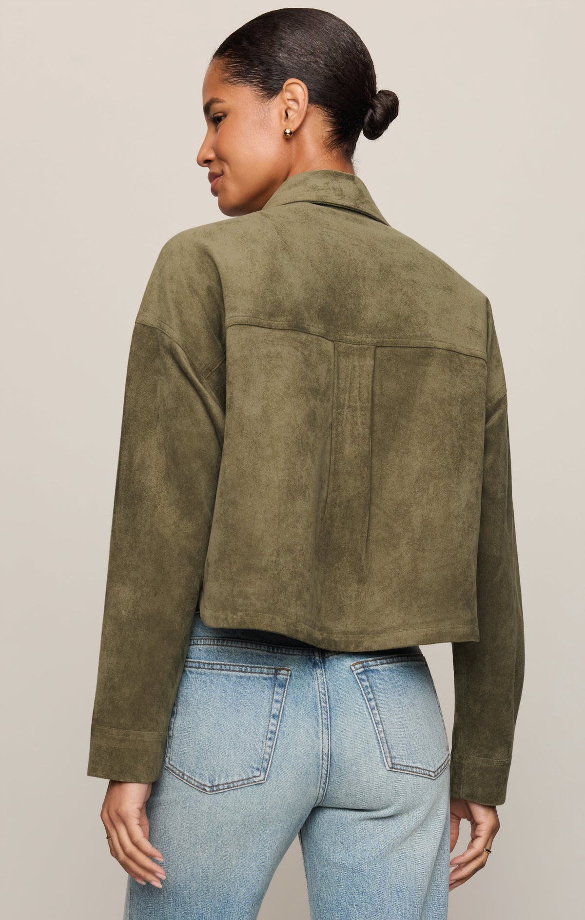 All Day Cropped Suede Jacket